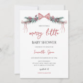 Merry Little Baby Shower Einladung (Vorderseite)