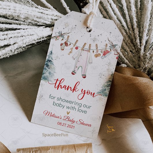 Merry Little Baby Shower Geschenkanhänger