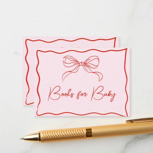 Merry Little Baby Shower Hand Drawn Books for Baby Begleitkarte (Vorderseite/Rückseite Beispiel)