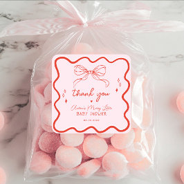 Merry Little Baby Shower Hand Drawn Christmas Quadratischer Aufkleber