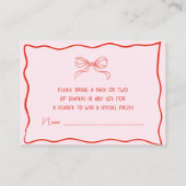 Merry Little Baby Shower Hand Drawn Diaper Raffle Begleitkarte (Rückseite)