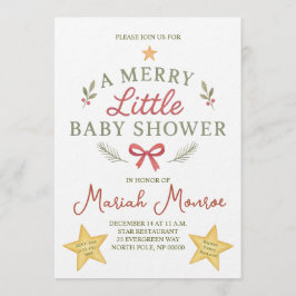 Merry Little Baby Shower Invitation Einladung