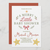Merry Little Baby Shower Invitation Einladung (Vorne/Hinten)