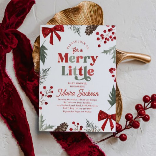 Merry Little Baby Shower Invitation Einladung