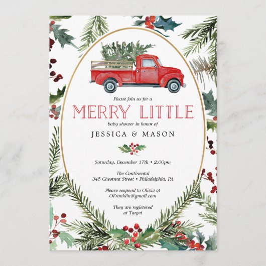 Merry Little Baby Shower lädt die Grünanlage der K Programm (Vorderseite)