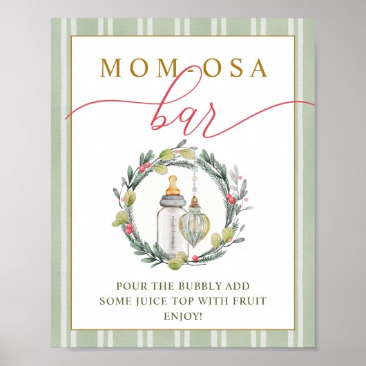 Merry Little Baby Shower Mama-osa Bar Sign Poster (Vorne)