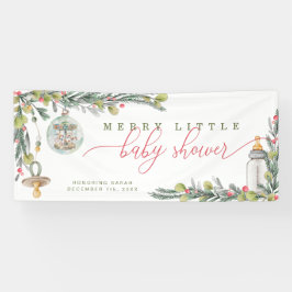 Merry Little Baby Shower Party Banner