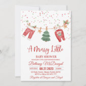 Merry Little Baby Shower Santa Baby Einladung (Vorderseite)