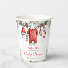 Merry Little Baby Shower Santa Clothesline Pappbecher