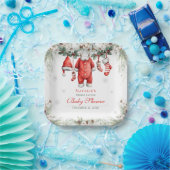 Merry Little Baby Shower Santa Clothesline Pappteller (Party)