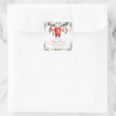 Merry Little Baby Shower Santa Clothesline Quadratischer Aufkleber (Tasche)