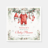 Merry Little Baby Shower Santa Clothesline Serviette (Vorderseite)