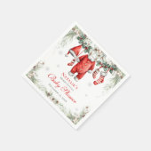 Merry Little Baby Shower Santa Clothesline Serviette (Ecke)