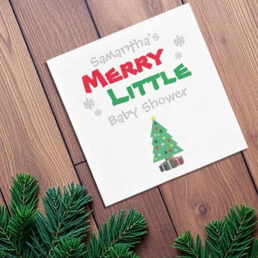 Merry Little Baby Shower Serviette