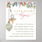 Merry Little Baby Shower Spate Night Diapers signi Poster (Vorne)