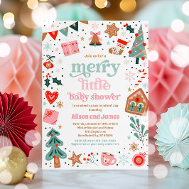 Merry Little Baby Shower Weihnachtsdusche Einladung