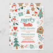 Merry Little Baby Shower Weihnachtsdusche Einladung (Vorne/Hinten)