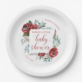 Merry Little Baby Shower Weihnachtsdusche Teller