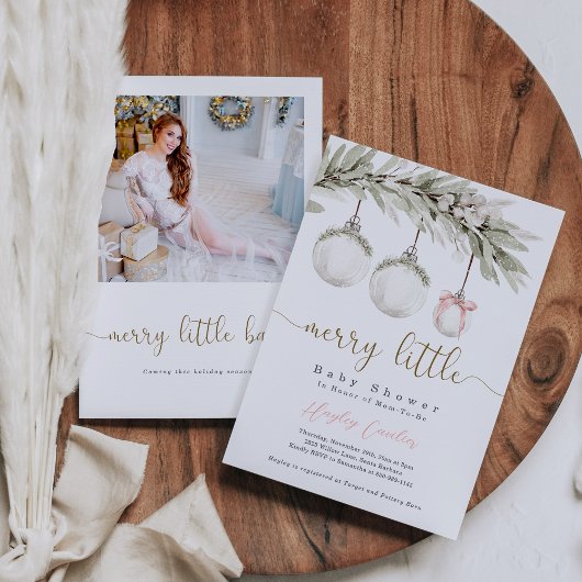 Merry Little Baby Shower Weihnachtsschmuck Einladung