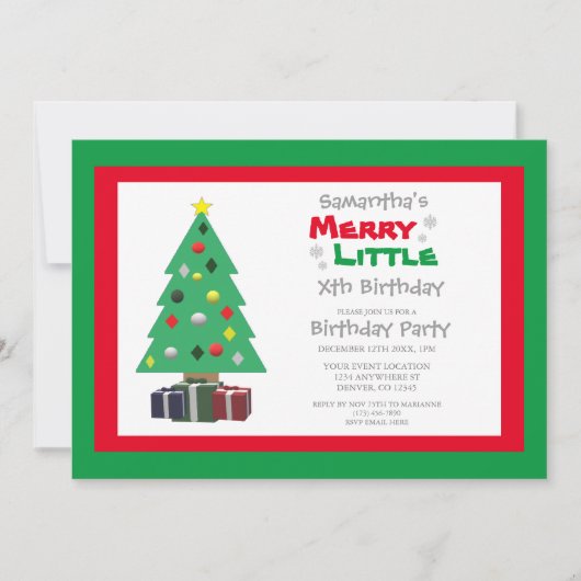 Merry Little Birthday Einladung (Vorderseite)