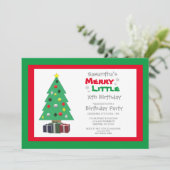 Merry Little Birthday Einladung (Stehend Vorderseite)
