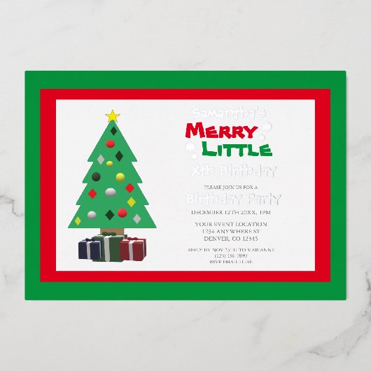 Merry Little Birthday Folieneinladung (Vorderseite)