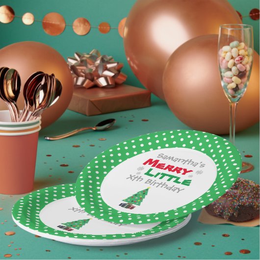 Merry Little Birthday Paper Plate Pappteller (Multi)