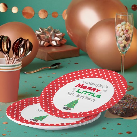 Merry Little Birthday Paper Plate Pappteller (Multi)