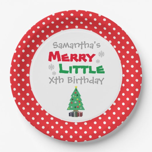 Merry Little Birthday Paper Plate Pappteller (Vorderseite)