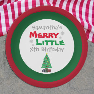 Merry Little Birthday Paper Plate Pappteller