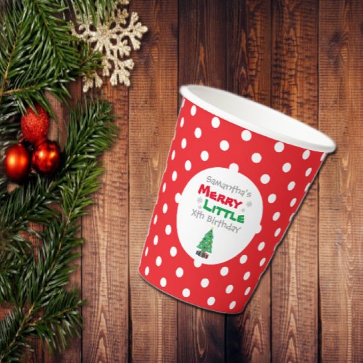 Merry Little Birthday Pappbecher