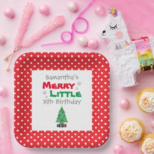 Merry Little Birthday Pappteller (Party)