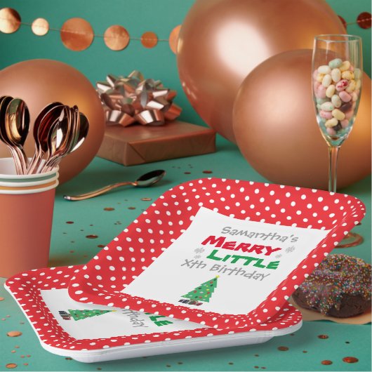 Merry Little Birthday Pappteller (Multi)