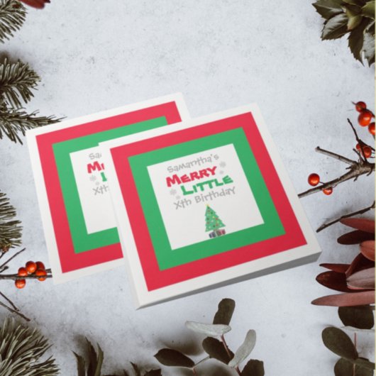 Merry Little Birthday Serviette