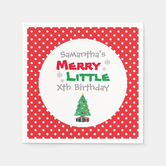 Merry Little Birthday Serviette (Vorderseite)