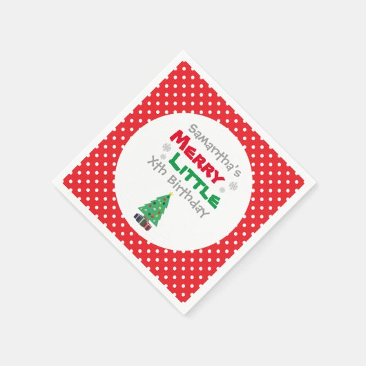 Merry Little Birthday Serviette (Ecke)