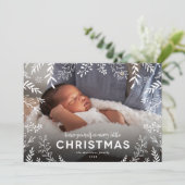 Merry Little Botanical Overlay Foto Feiertagskarte (Stehend Vorderseite)