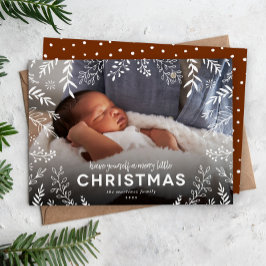 Merry Little Botanical Overlay Foto Feiertagskarte