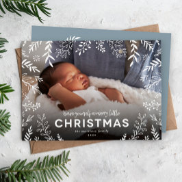 Merry Little Botanical Overlay Foto Feiertagskarte