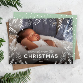 Merry Little Botanical Overlay Foto Feiertagskarte