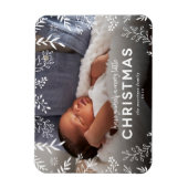 Merry Little Botanical Overlay Foto Magnet (Vertikal)