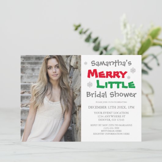 Merry Little Brautparty Einladung (Stehend Vorderseite)