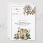 Merry Little Brautparty Holly Brunch und Bubbly Einladung (Vorderseite)