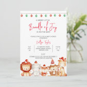 Merry Little Bundle of Joy, Christmas Baby Shower Einladung (Stehend Vorderseite)