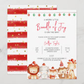 Merry Little Bundle of Joy, Christmas Baby Shower Einladung (Vorne/Hinten)
