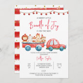Merry Little Bundle of Joy, Christmas Baby Shower Einladung (Vorne/Hinten)