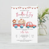 Merry Little Bundles of Joy, Twins Baby Shower Einladung (Stehend Vorderseite)