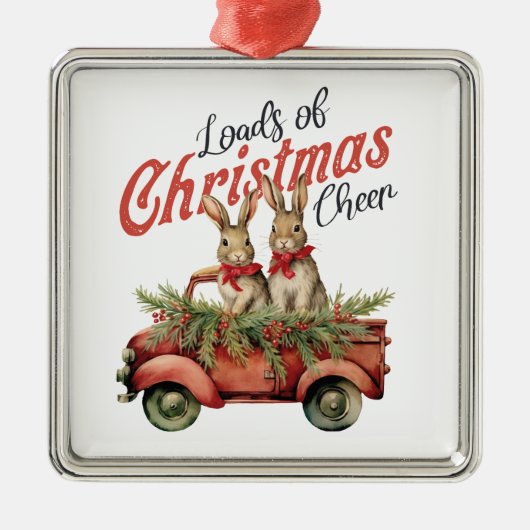 Merry Little Bunnies Ornament Aus Metall (Vorne)