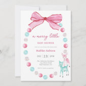 Merry Little Christmas Baby Girl Duwer Einladung (Vorderseite)