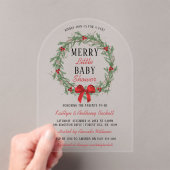 Merry Little Christmas Baby Shower Acryleinladungen (Insitu (Handheld))